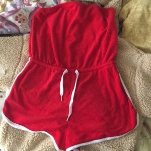 Red Terry Romper brand new